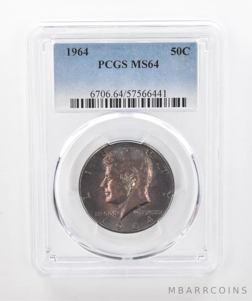 1964 Kennedy Half Dollar MS64 PCGS Beautiful Tone a1375