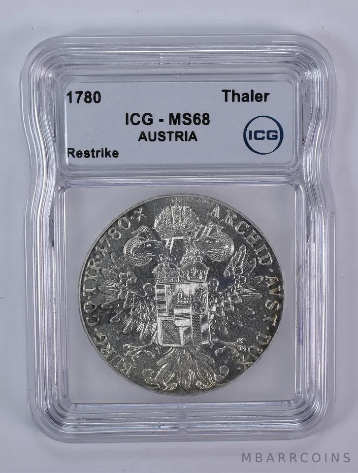 1780 Austria Thaler Restrike MS68 ICG