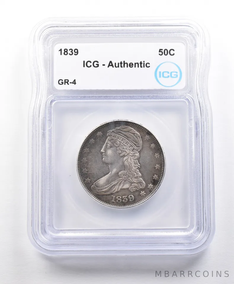 1839 Capped Bust Half Dollar GR-4 Authentic ICG *5598
