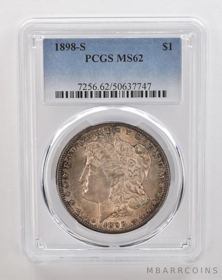 1898-S Morgan Silver Dollar MS62 PCGS Beautiful Tone *4328