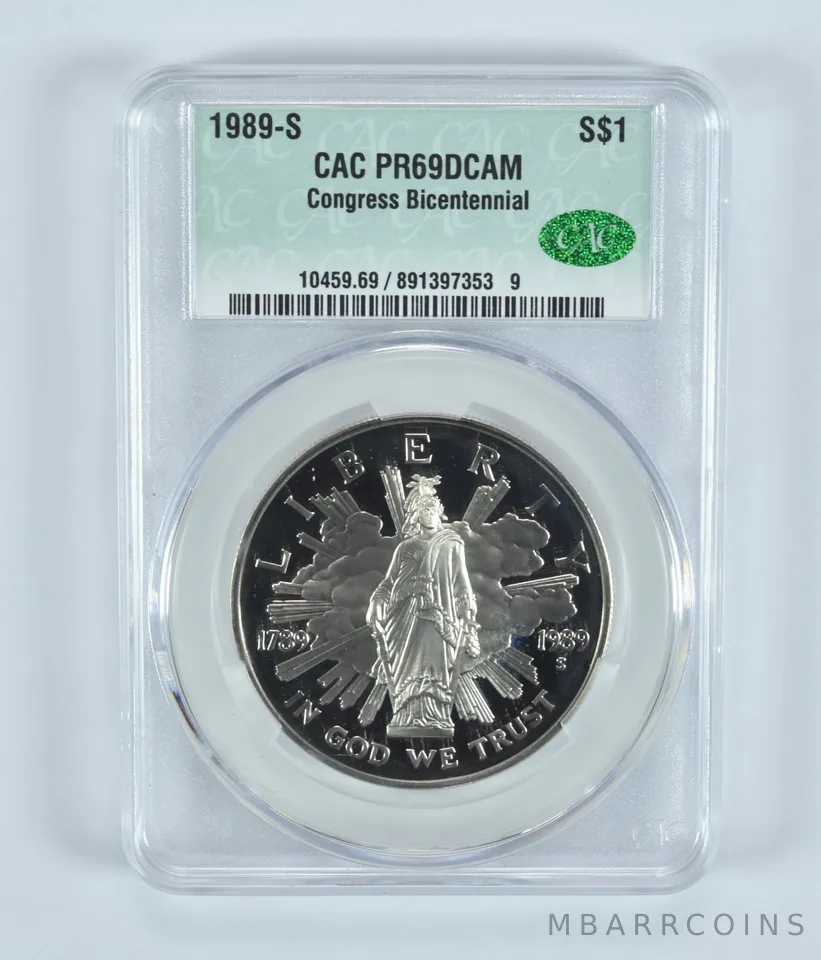 1989-S Congress Commemorative Silver Dollar PR69 DCAM CAC CACg