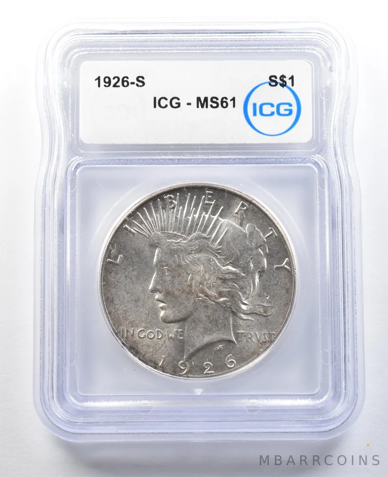 1926-S Peace Silver Dollar MS61 ICG *3336