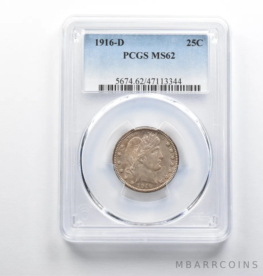 MS62 1916-D Barber Quarter PCGS *0826