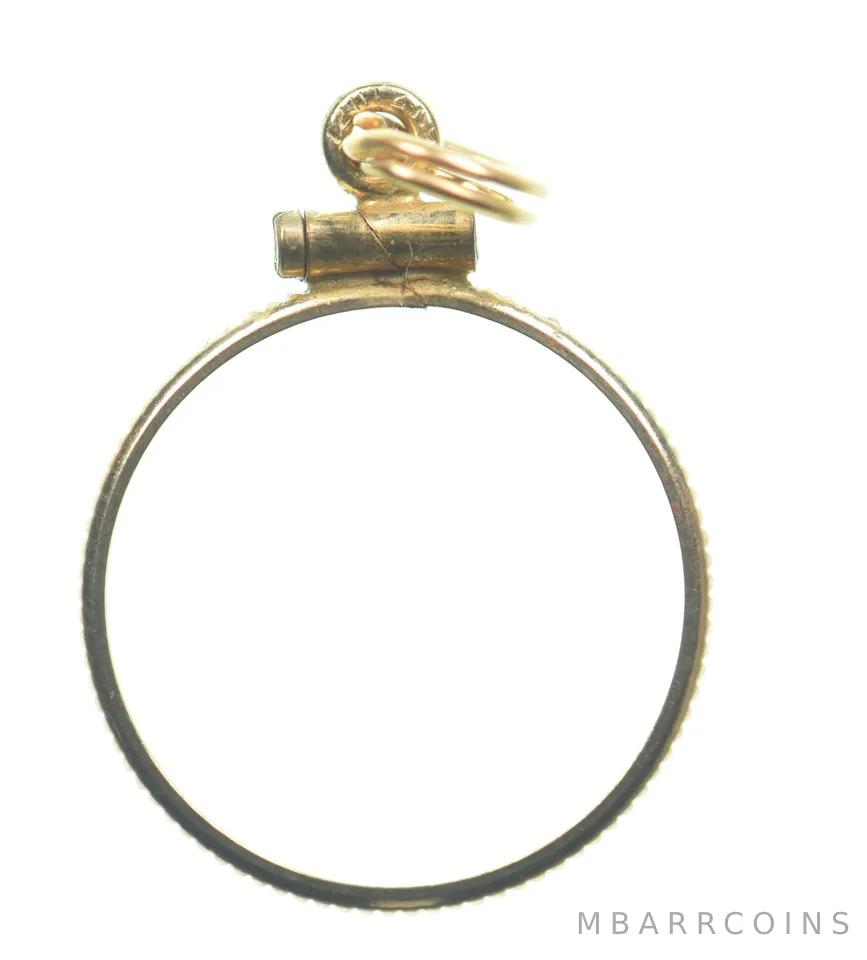 12k 0.7 Gram Gold Filled 15.5mm Coin Bezel Pendant Frame Edge *4990