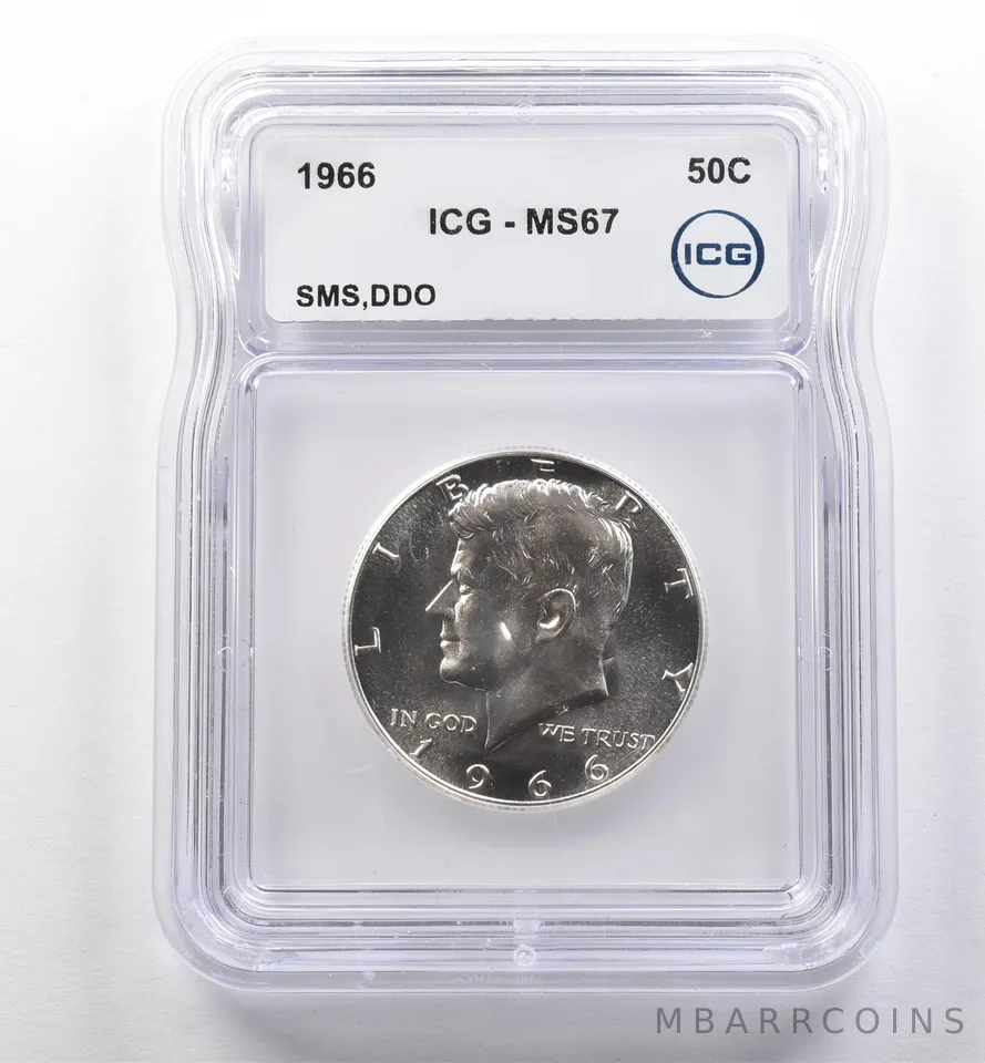 1966 Kennedy Half Dollar SMS DDO MS67 ICG *2249