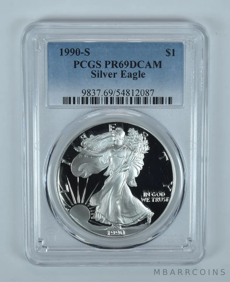 1990-S American Silver Eagle PR69 DCAM PCGS Blue Label