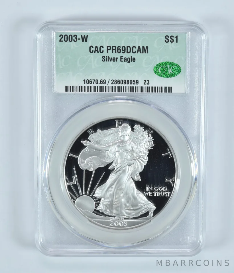 2003-W American Silver Eagle PR69 DCAM CAC CACg