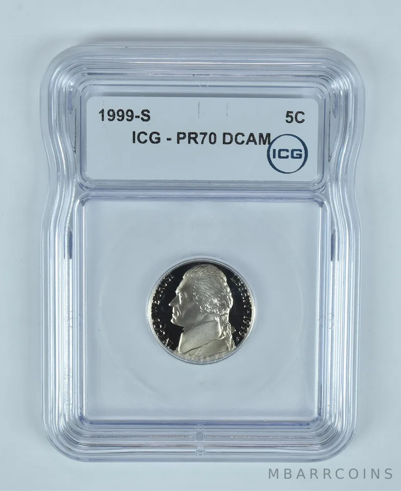 1999-S Jefferson Nickel PR70 DCAM ICG