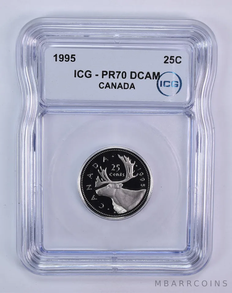 1995 Canada 25 Cents Caribou PR70 DCAM ICG