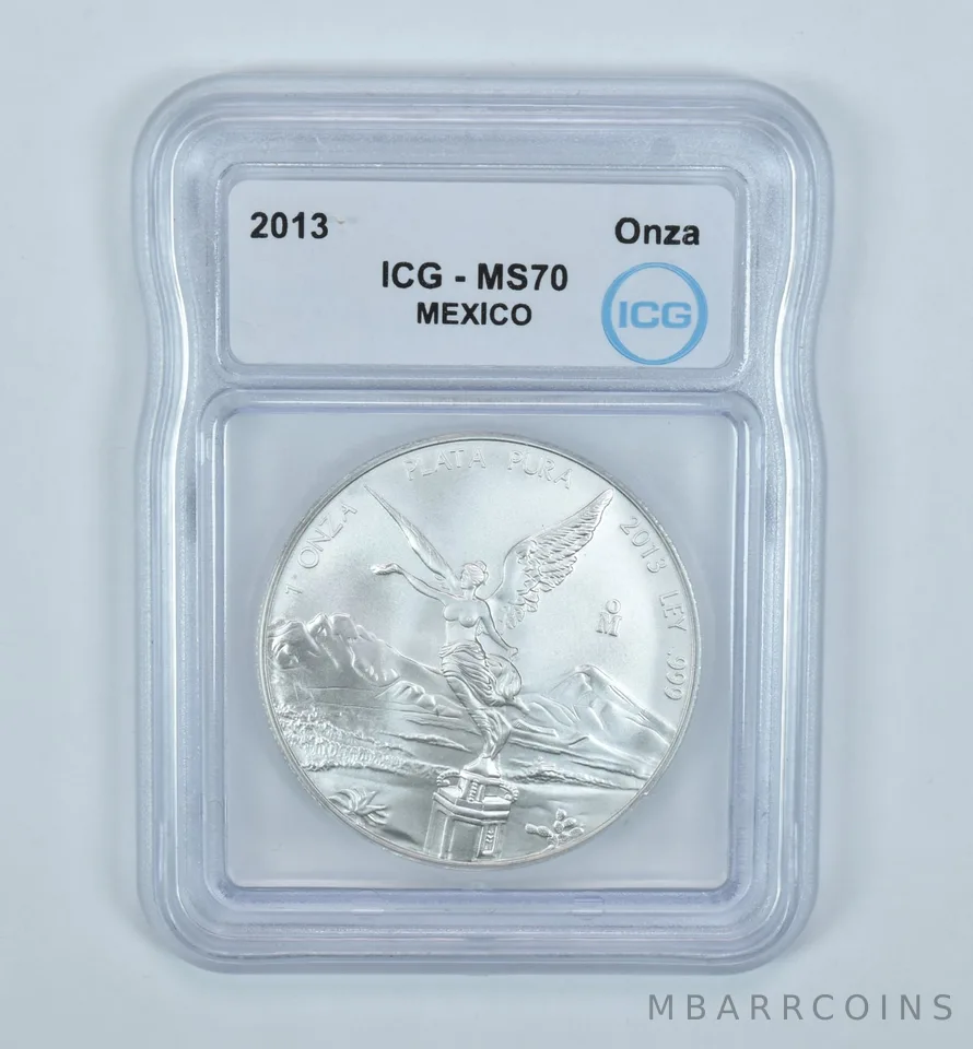 2013 Mo Mexico 1 Onza Silver Libertad MS70 ICG