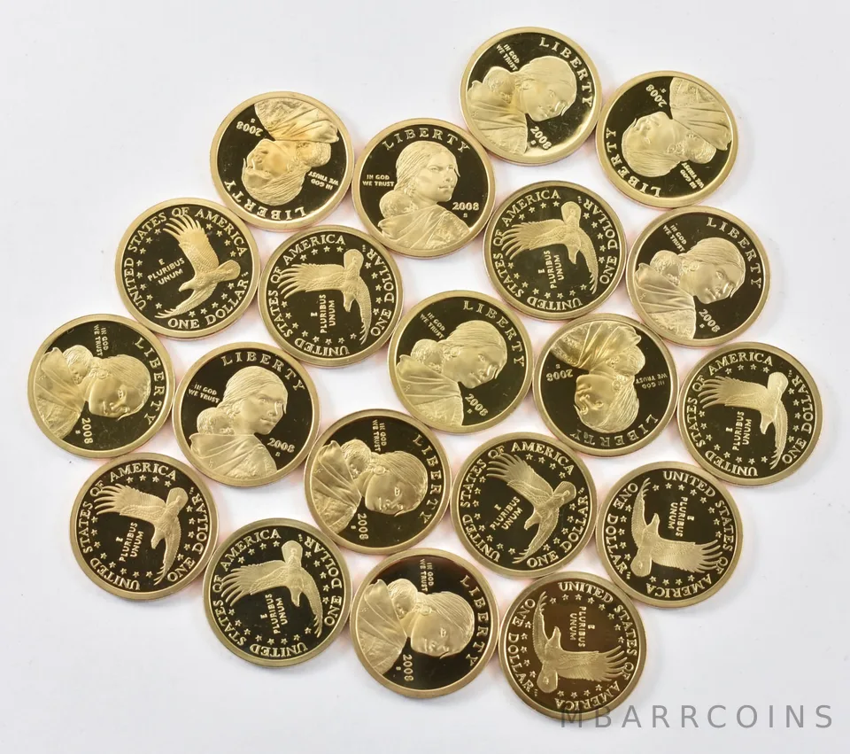 (20) 2008 Sacagawea Dollar Proof ROLL