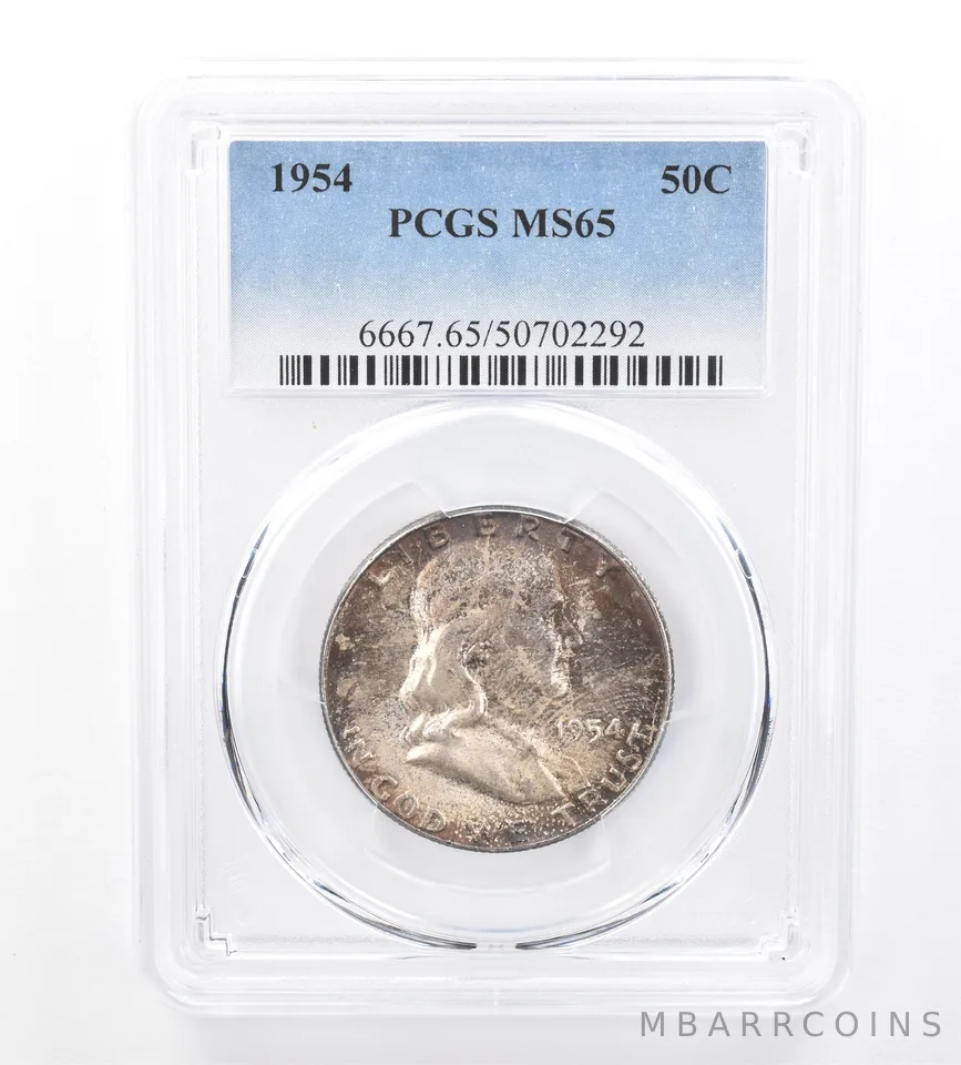 1954 Franklin Half Dollar MS65 PCGS Beautiful Tone a1769