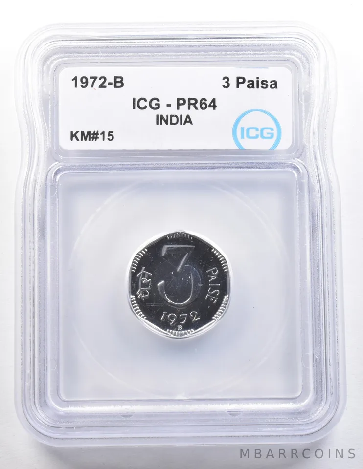 1972 B India 3 Paisa KM#15 PR64 ICG *3650