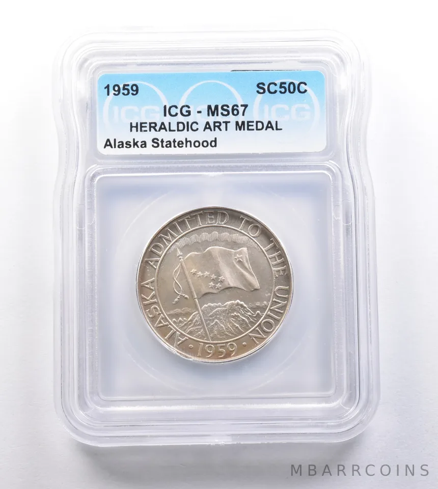 1959 So Called Half Dollar Alaska Statehood MS67 ICG