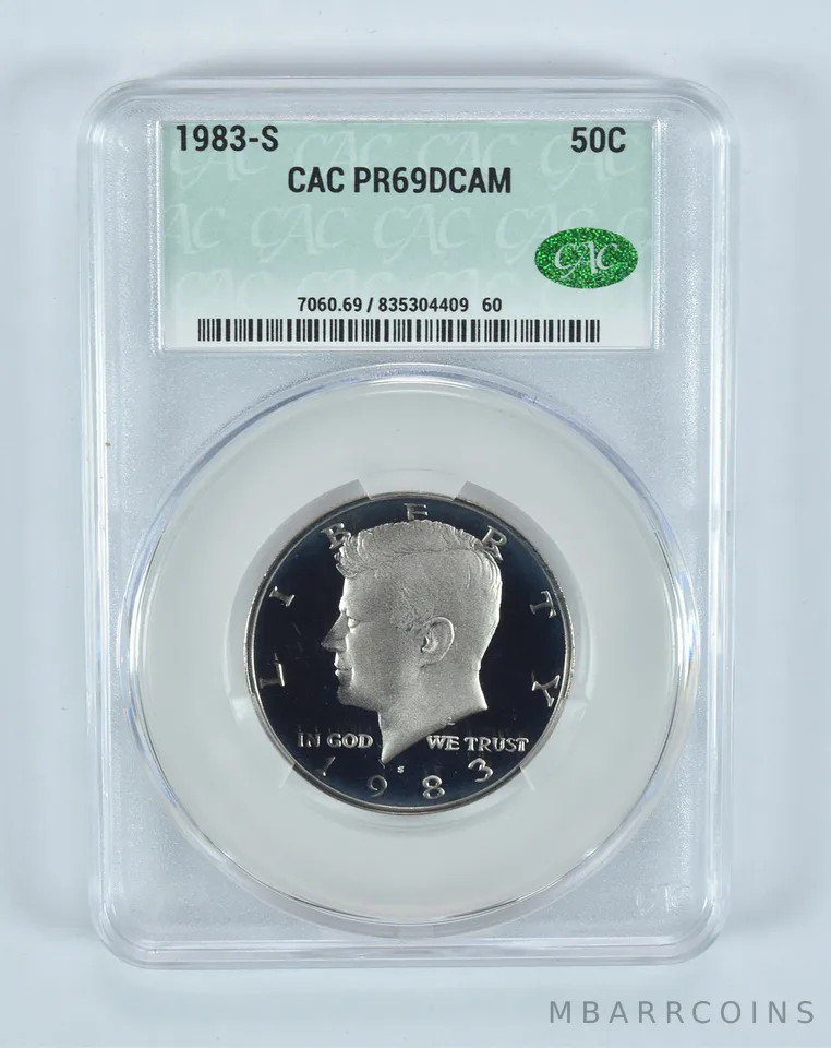 1983-S Kennedy Half Dollar PR69 DCAM CAC CACg