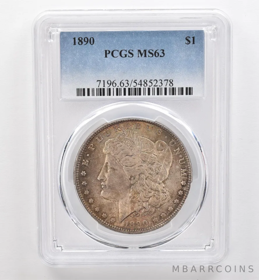1890 Morgan Silver Dollar MS63 PCGS Beautiful Tone *9556