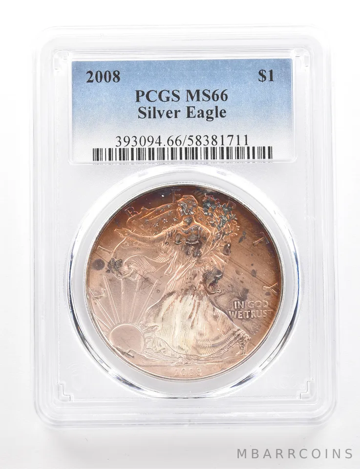 2008 American Silver Eagle MS66 PCGS Beautiful Tone *3416
