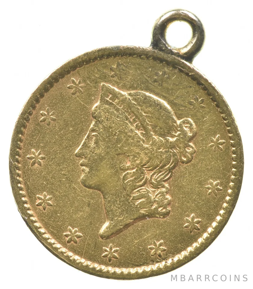 No Date $1 Liberty Head Gold Dollar Love Token Pendant a6620