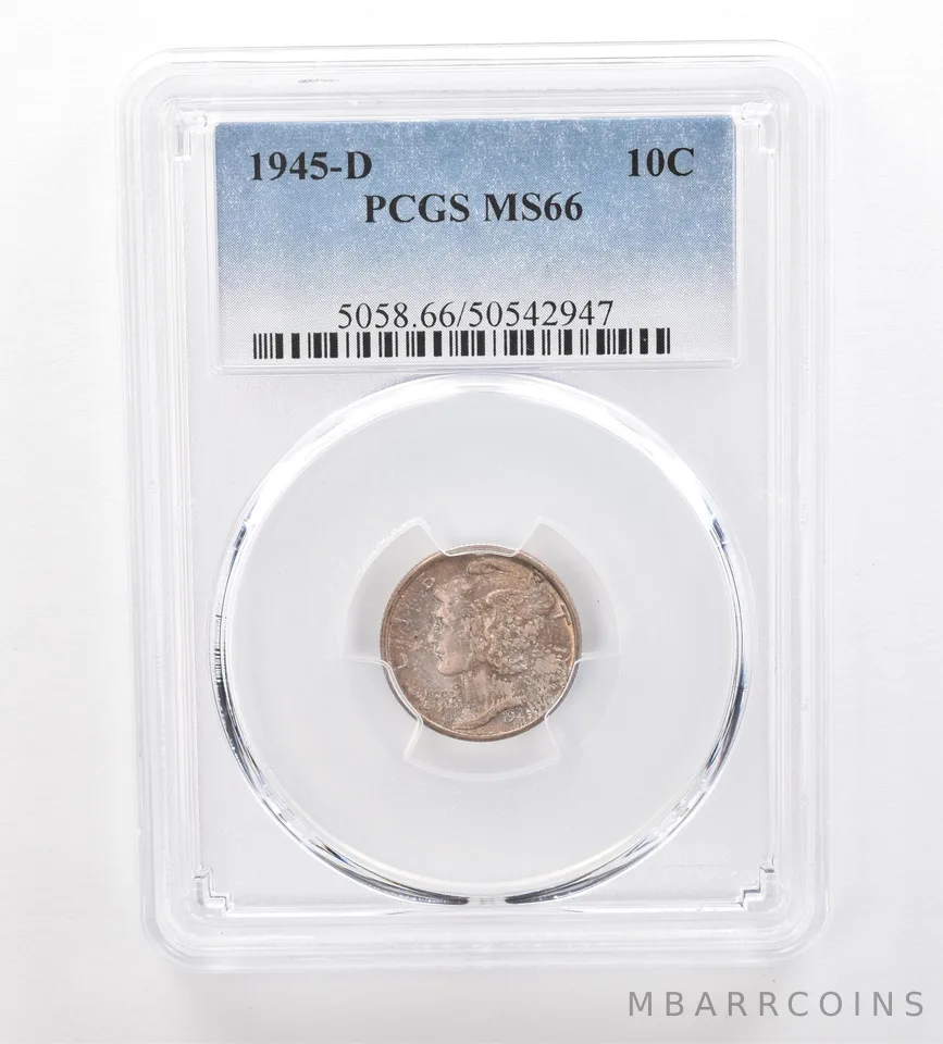 1945-D Mercury Dime MS66 PCGS Beautiful Tone *7487
