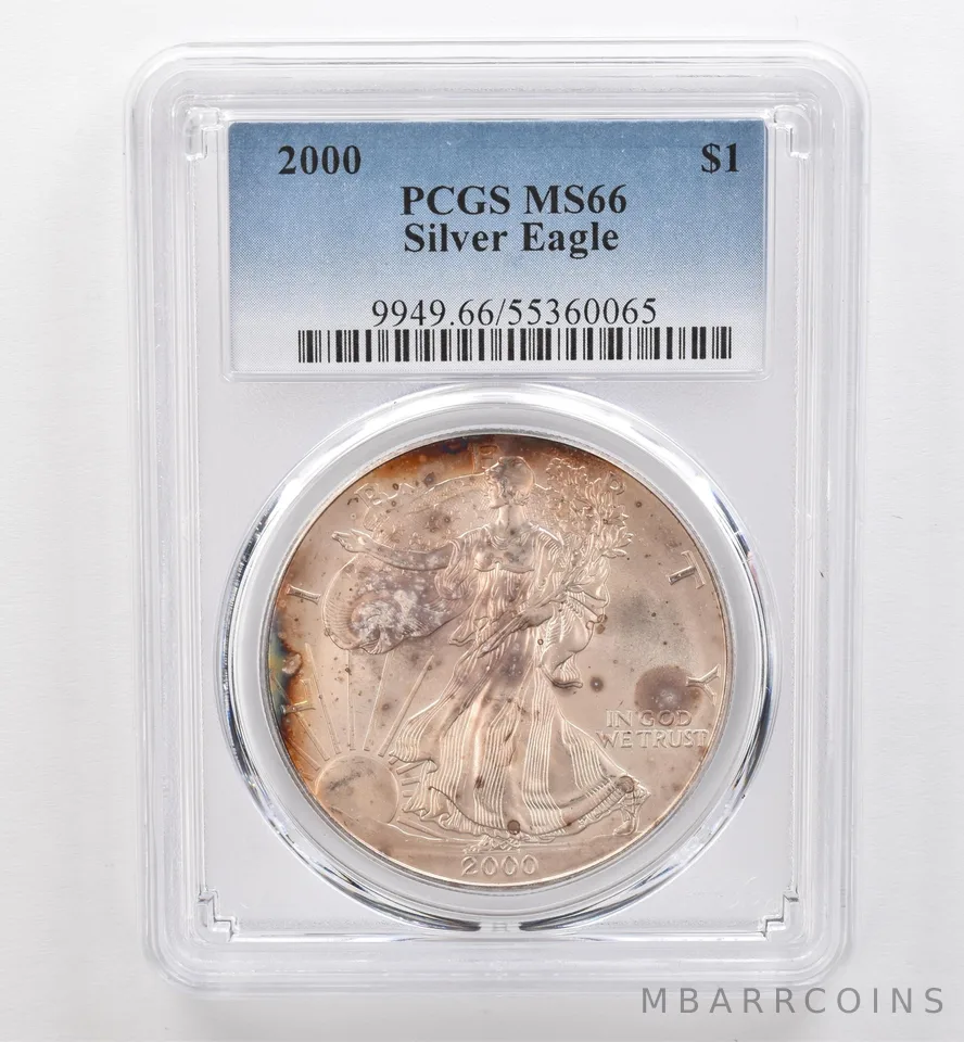2000 American Silver Eagle MS66 PCGS Beautiful Tone *9519