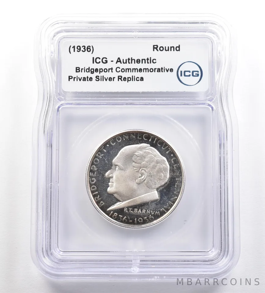 (1936) Bridgeport Commemorative Gallery Silver Half Dollar ICG *4266
