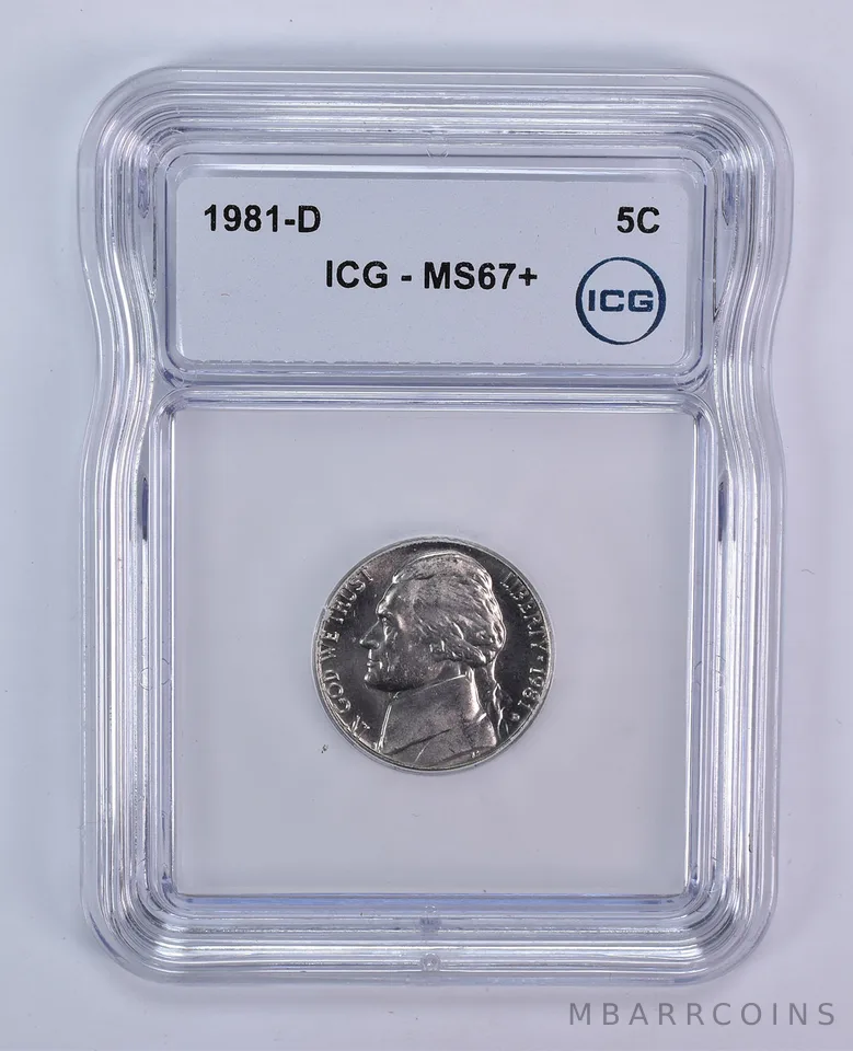 1981-D Jefferson Nickel MS67+ ICG