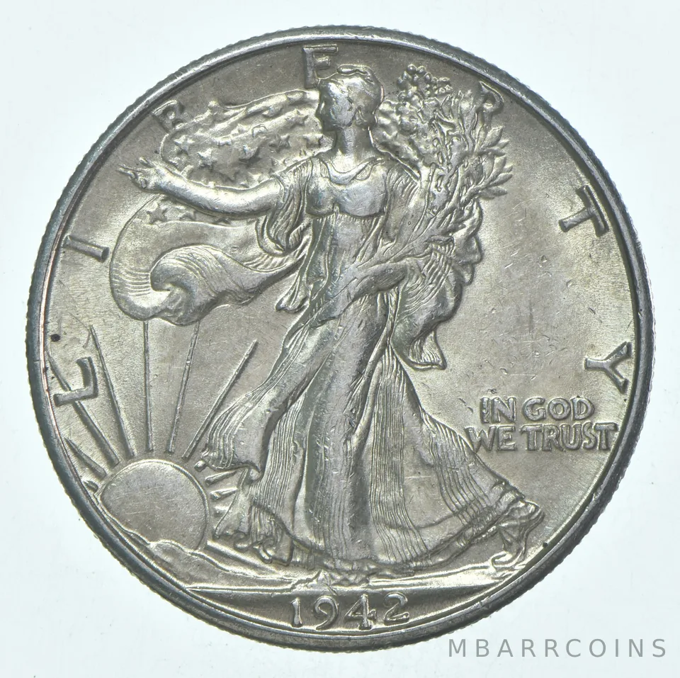 BU 1942-D Walking Liberty Half Dollar Uncirculated 90% Silver