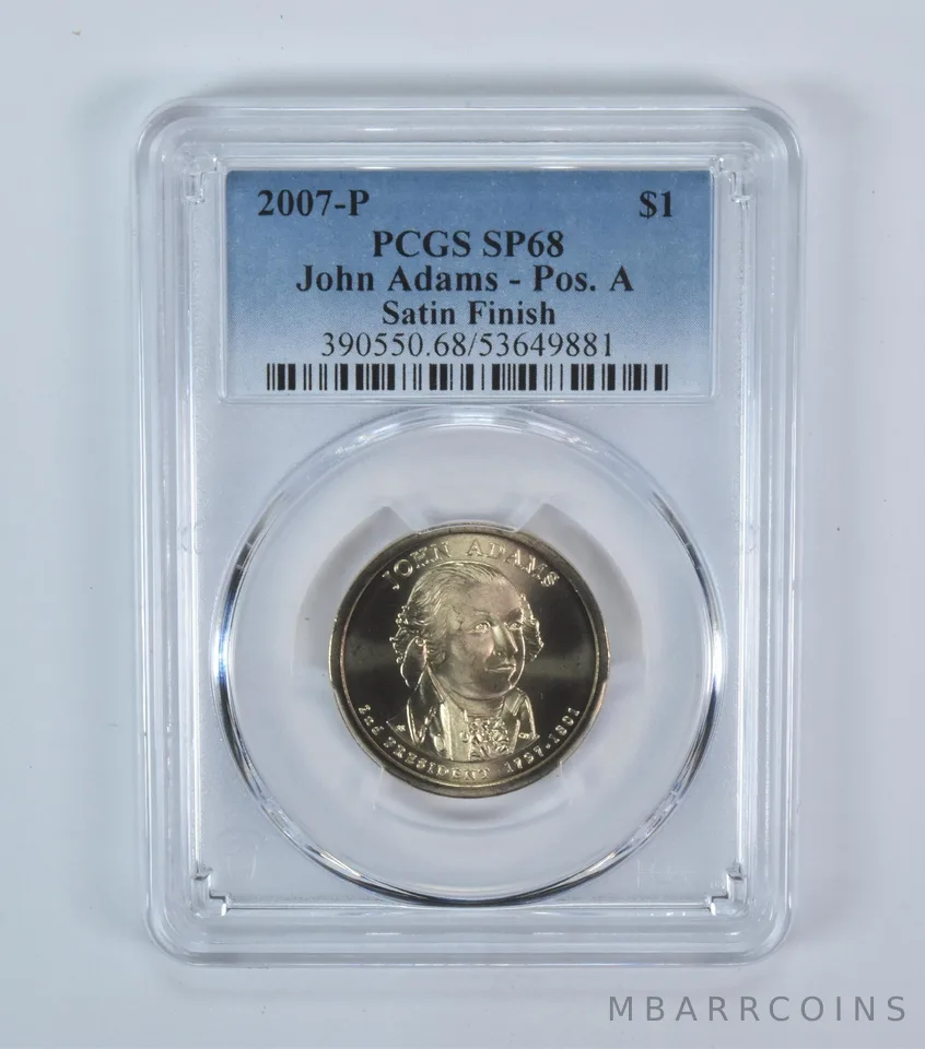 2007-P Presidential $1 John Adams Satin Finish SP68 PCGS