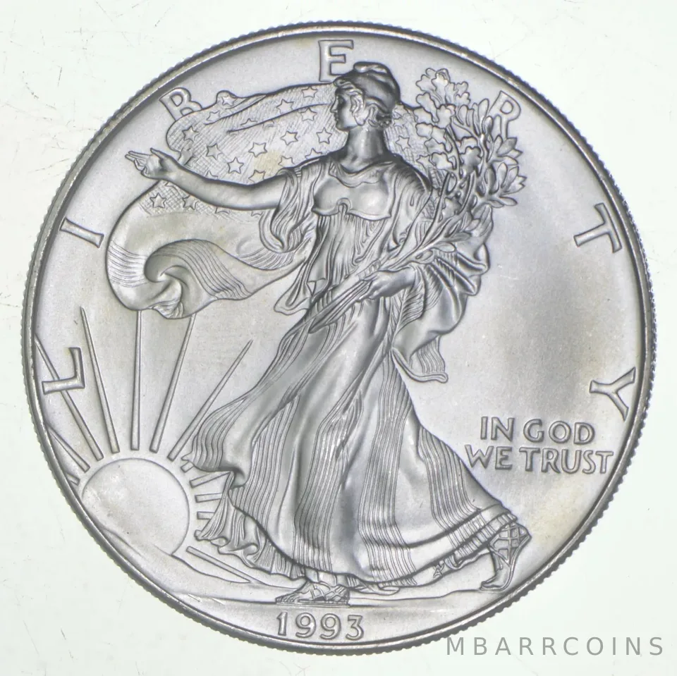 1993 Unc American Silver Eagle 1 Troy Oz .999 Fine Silver