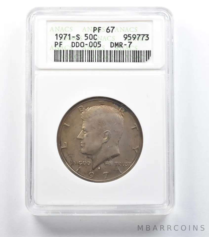 1971-S Kennedy Half Dollar DDO-005 DMR-7 PF67 ANACS a1456