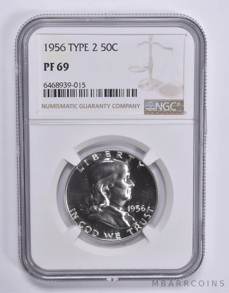 PF69 1956 Franklin Half Dollar Type 2 NGC *1801