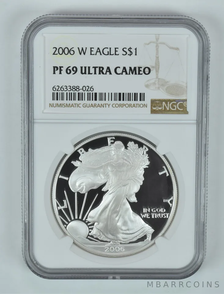 2006-W American Silver Eagle PF69 UCAM NGC Brown Label