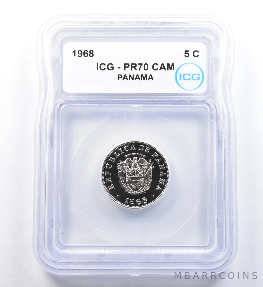 1968 Panama 5 Cents PR70 CAM ICG a1106