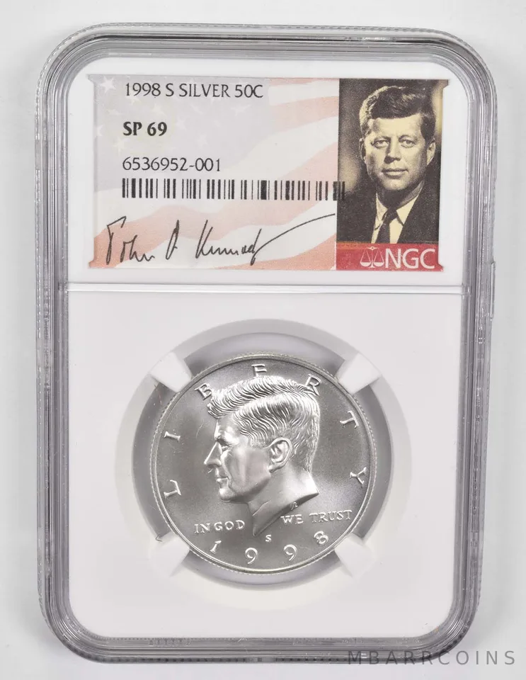 1998-S Kennedy Half Dollar Silver SP69 NGC Signature Lbl