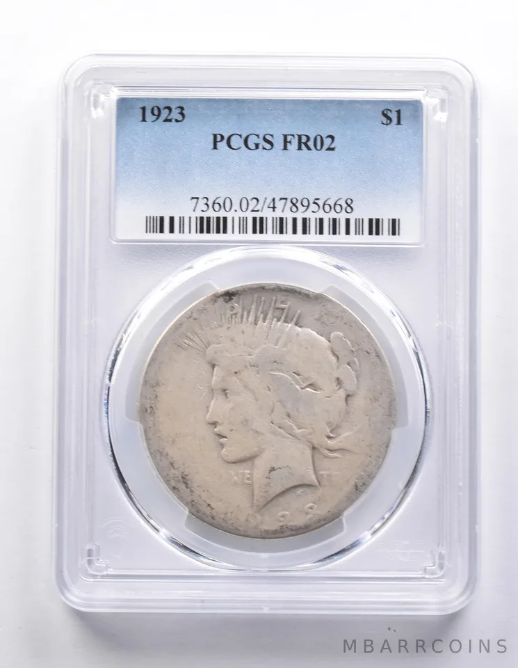 FR02 1923 Peace Silver Dollar PCGS Low Ball a7692
