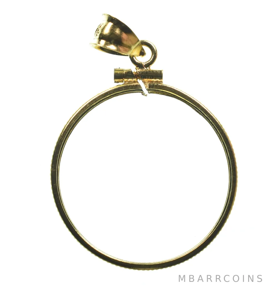 14K 27.05mm GF 1/2 Oz Gold Eagle Krugerrand Coin Bezel Pendant Frame Edge *1284