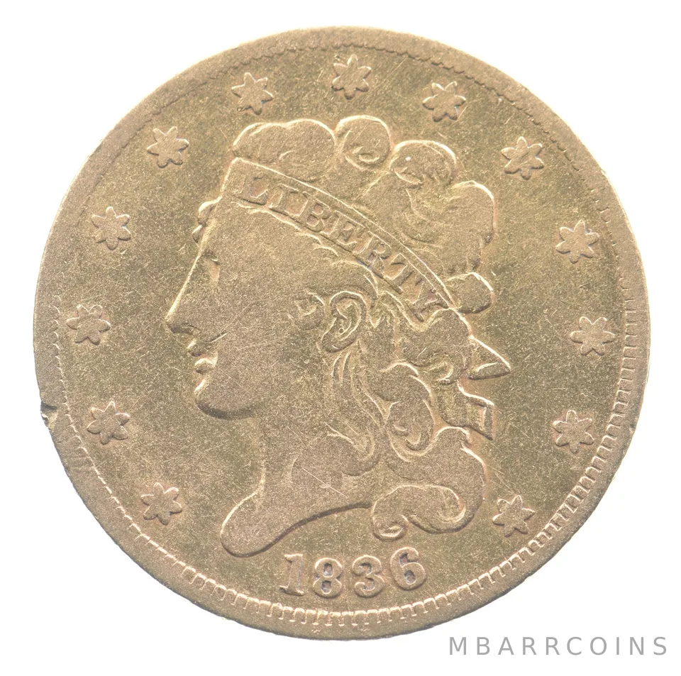 1836 $5 Classic Head Gold Half Eagle *8881