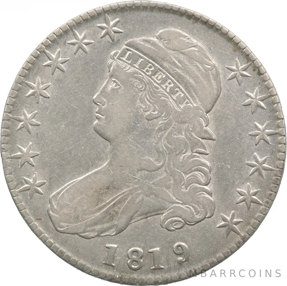 1819/8 Capped Bust Half Dollar SML 9 101 *3489