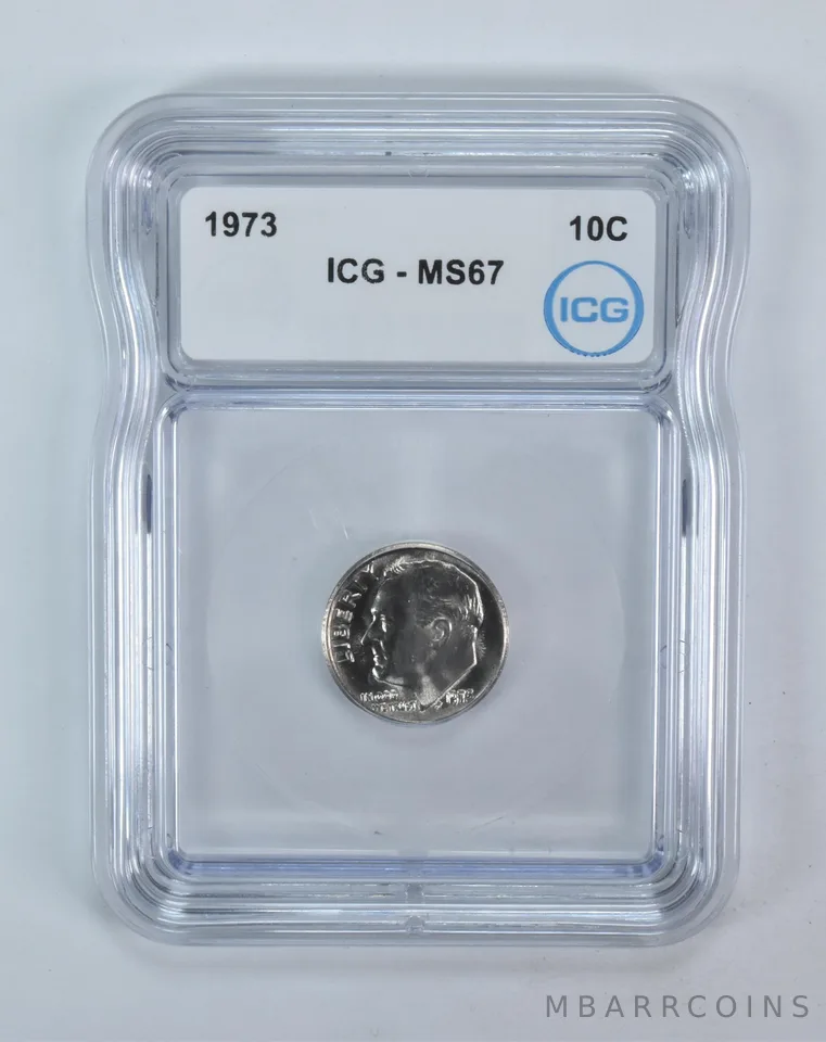 1973 Roosevelt Dime MS67 ICG