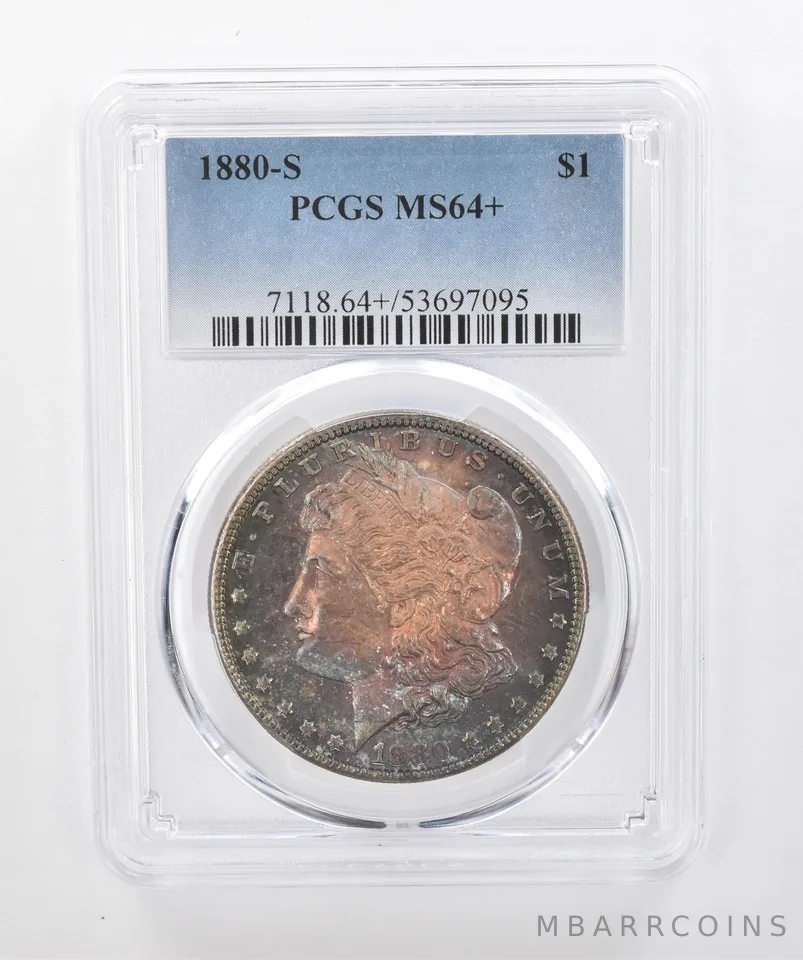 1880-S Morgan Silver Dollar MS64+ PCGS Beautiful Tone *1465