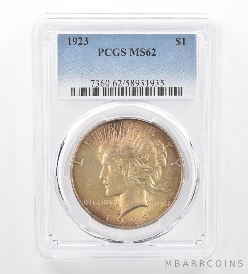 1923 Peace Silver Dollar MS62 PCGS Beautiful Tone *0217