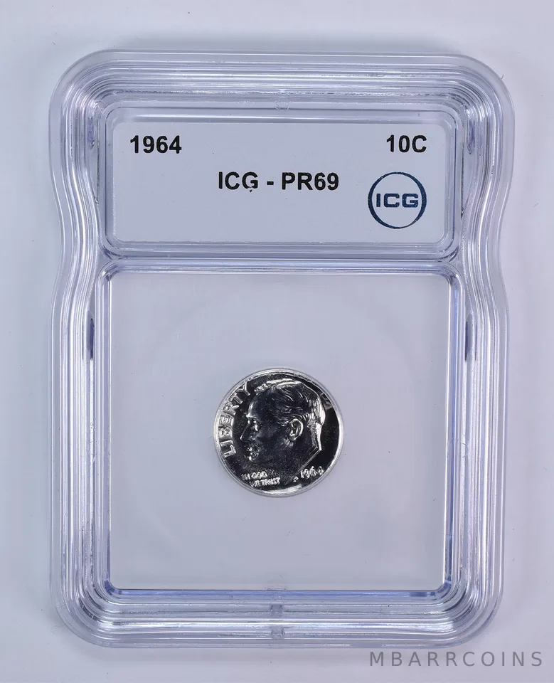 1964 Roosevelt Dime PR69 ICG