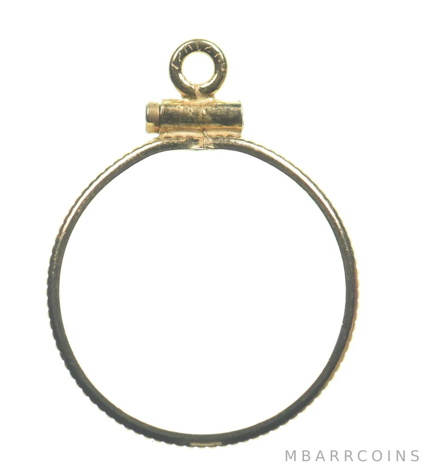 12k 0.6 Gram Gold Filled 15.5mm Coin Bezel Pendant Frame Edge *4914