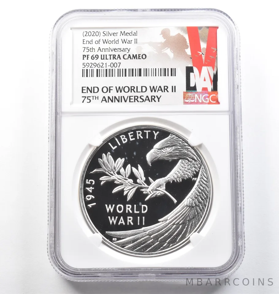 (2020) Silver Medal End Of World War II 75th Anniversary PF69 UCAM NGC *6634