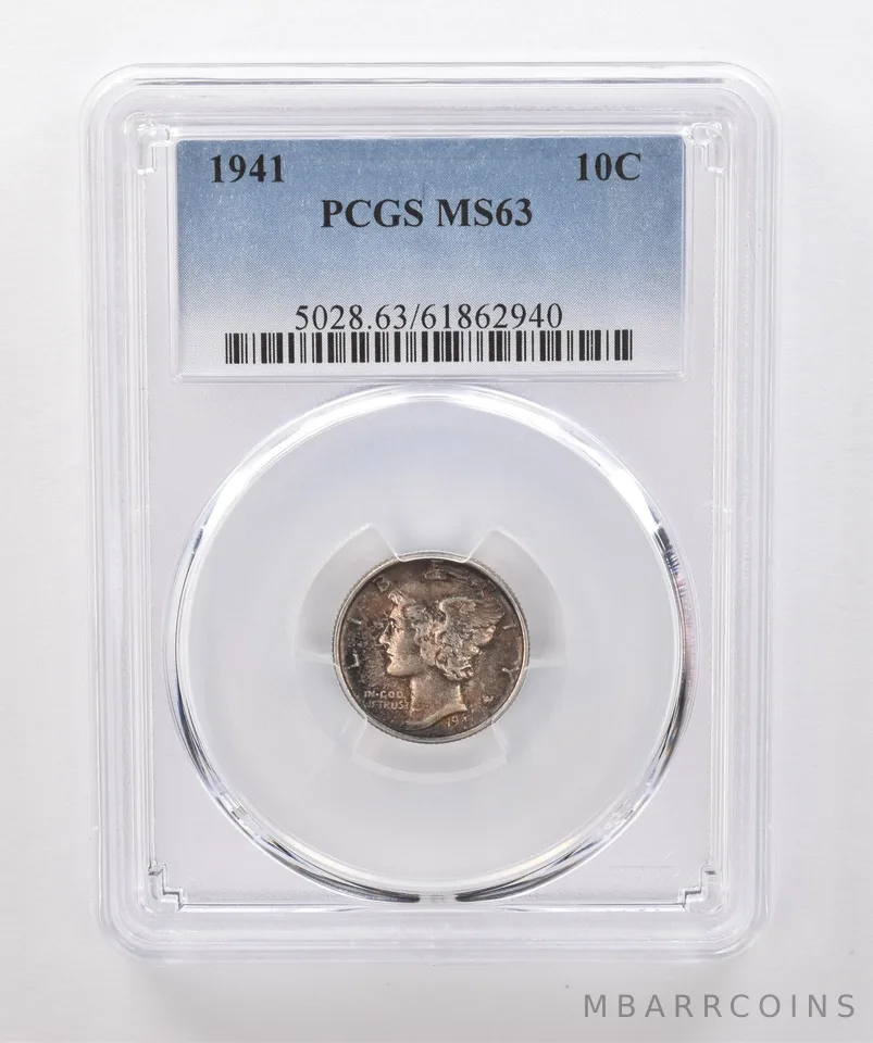 1941 Mercury Dime MS63 PCGS Beautiful Tone *1844