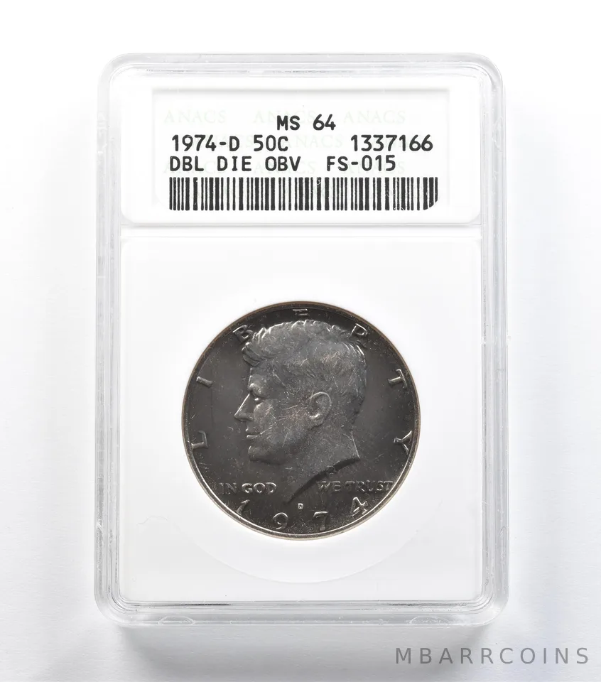 1974-D Kennedy Half Dollar DDO FS-015 MS64 ANACS a1471