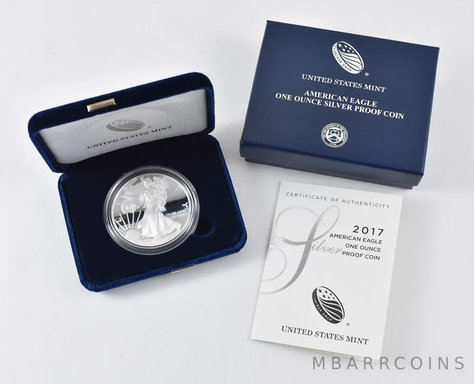2017-W American Silver Eagle PROOF 1 Oz Silver - Coin & Box & COA