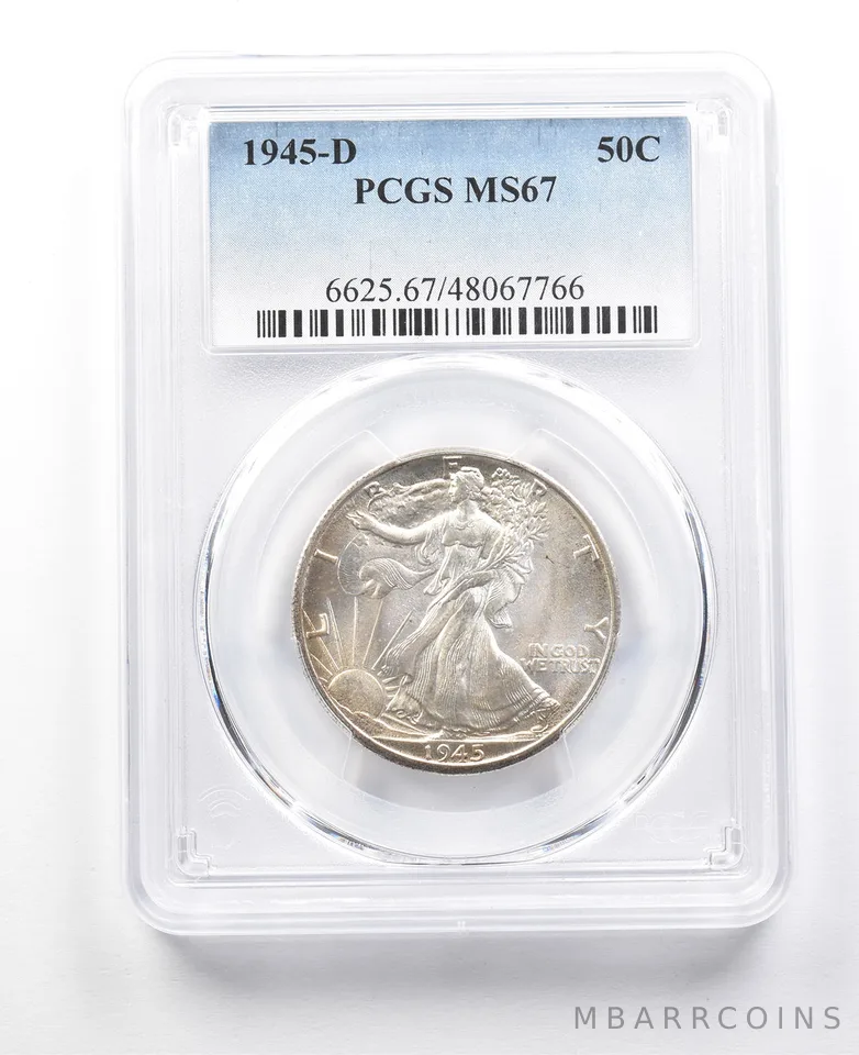 1945-D Walking Liberty Half Dollar MS67 PCGS a3073