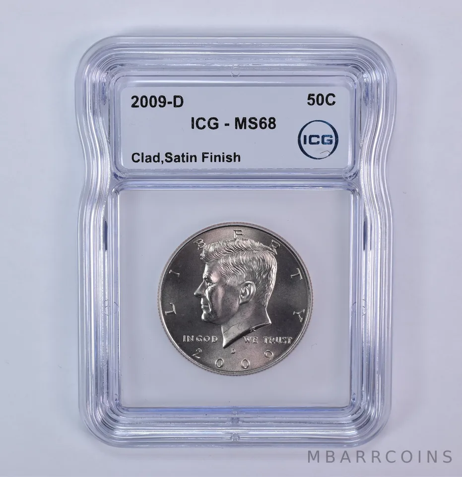 2009-D Kennedy Half Dollar CLAD Satin Finish MS68 ICG
