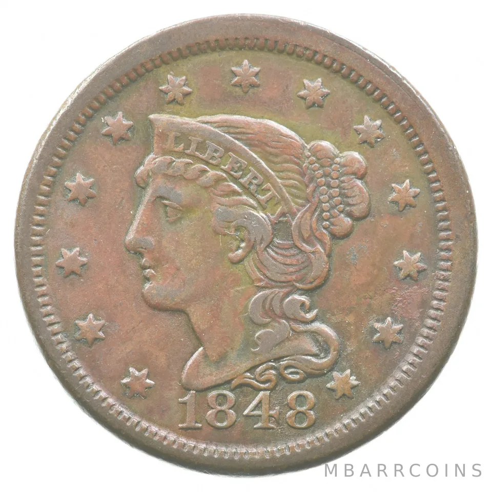1848 Braided Hair Large Cent *8185